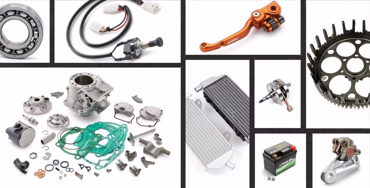 MotoExperience.eu storefront visual featuring a curated range of motorcycle parts
